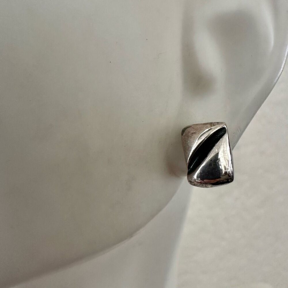 Sterling Silver Modernist Stud Earrings